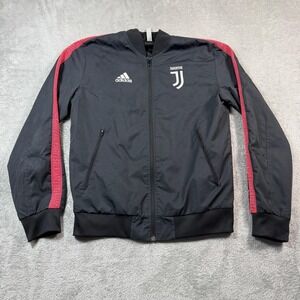 Juventus‎ Adidas Track Jacket Mens Small Black Full Zip Soccer Performance Woven